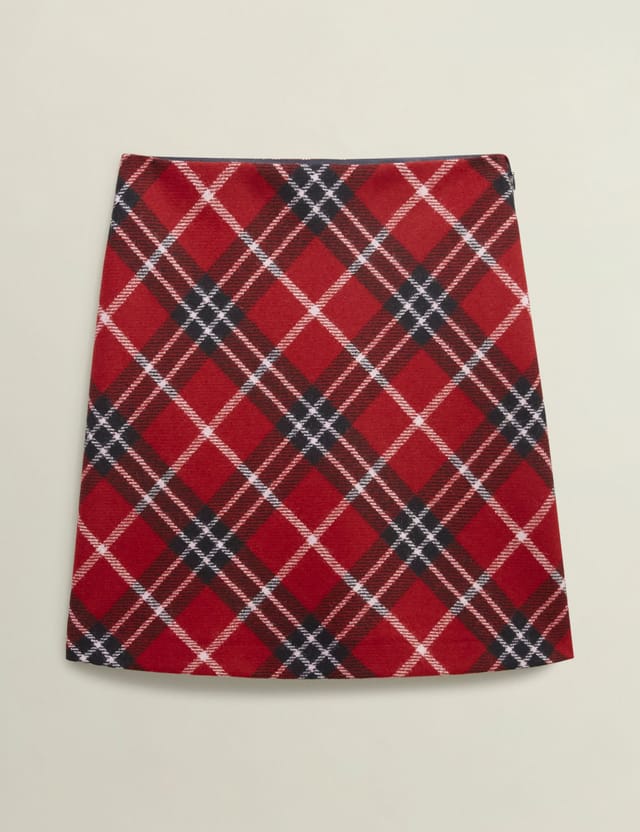 Hobbs London Hobbs London Women's Teia Wool Tartan Mini Skirt in Dark Red - 2