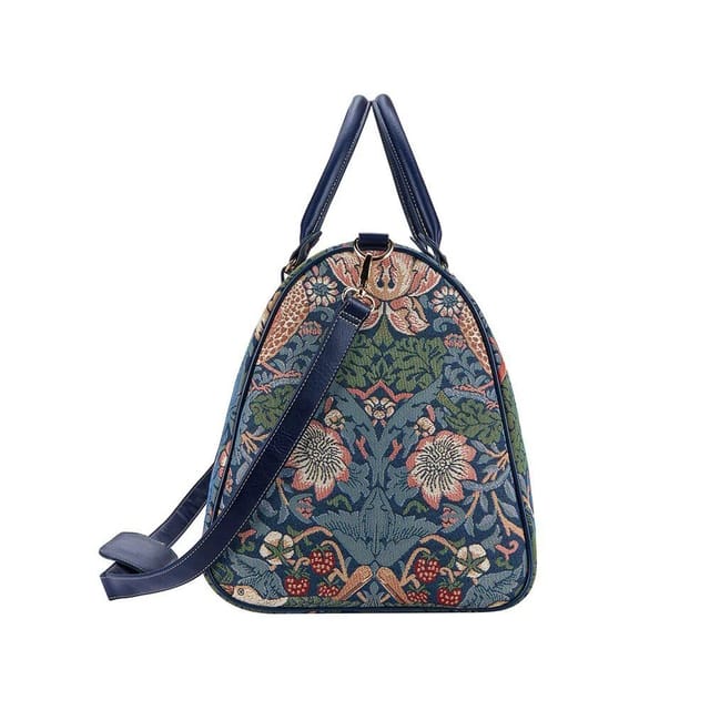 Signare Signare Women's Strawberry Thief Blue Tapestry Large Duffle Holdall - 2