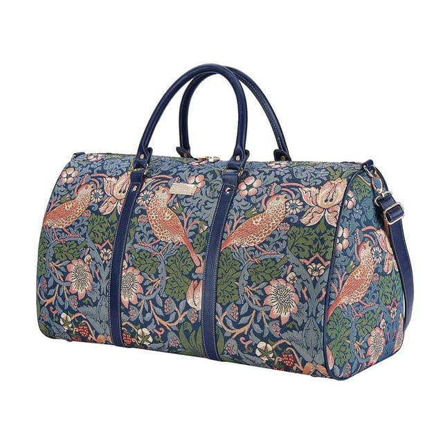 Signare Signare Women's Strawberry Thief Blue Tapestry Large Duffle Holdall - 3