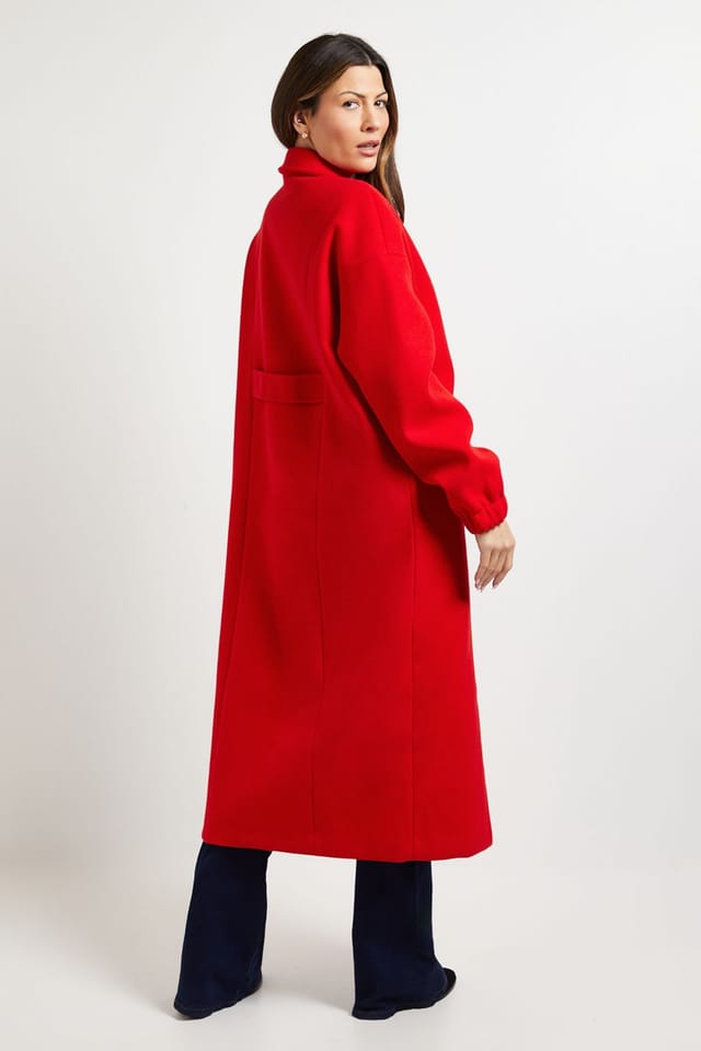 Wallis Wallis Women's Principles by Double Breasted Pocket Coat in Cherry - 3