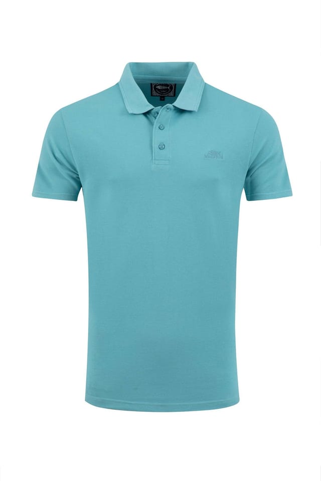 Weird Fish Weird Fish Men's Giles Pique Polo Shirt in Aqua - 2