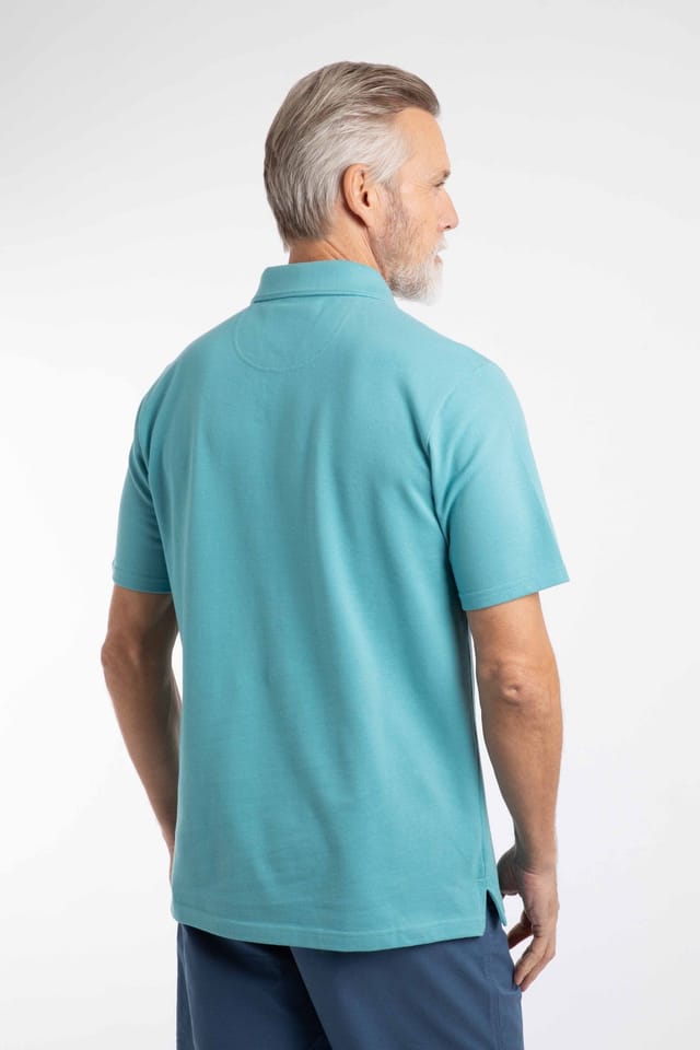 Weird Fish Weird Fish Men's Giles Pique Polo Shirt in Aqua - 3