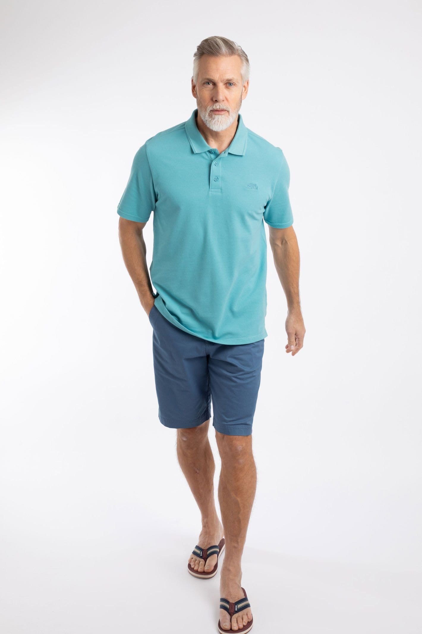 Weird Fish Weird Fish Men's Giles Pique Polo Shirt in Aqua - 4
