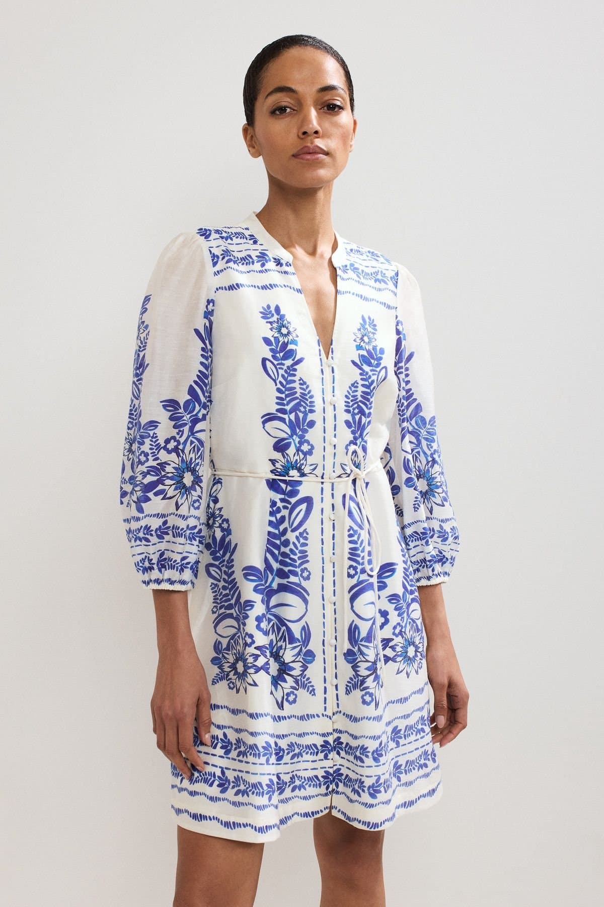 Phase Eight Phase Eight Women's Pia Floral Tunic Dress in Cool White