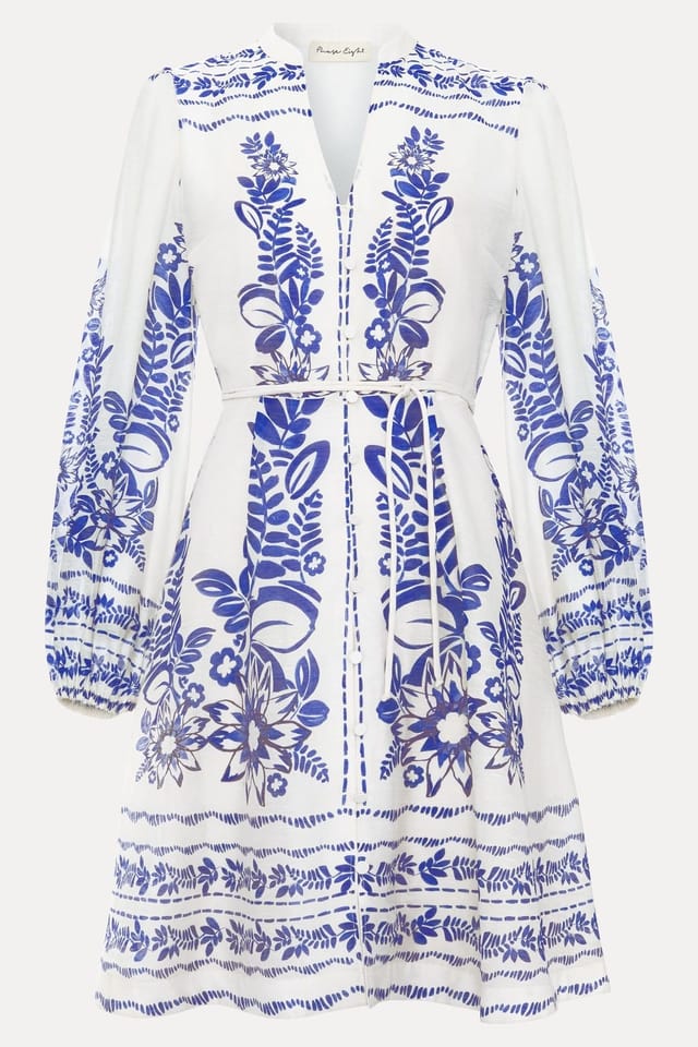 Phase Eight Phase Eight Women's Pia Floral Tunic Dress in Cool White - 2