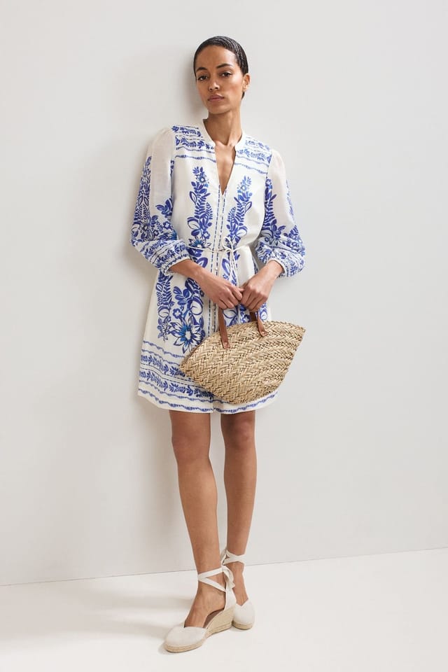 Phase Eight Phase Eight Women's Pia Floral Tunic Dress in Cool White - 3