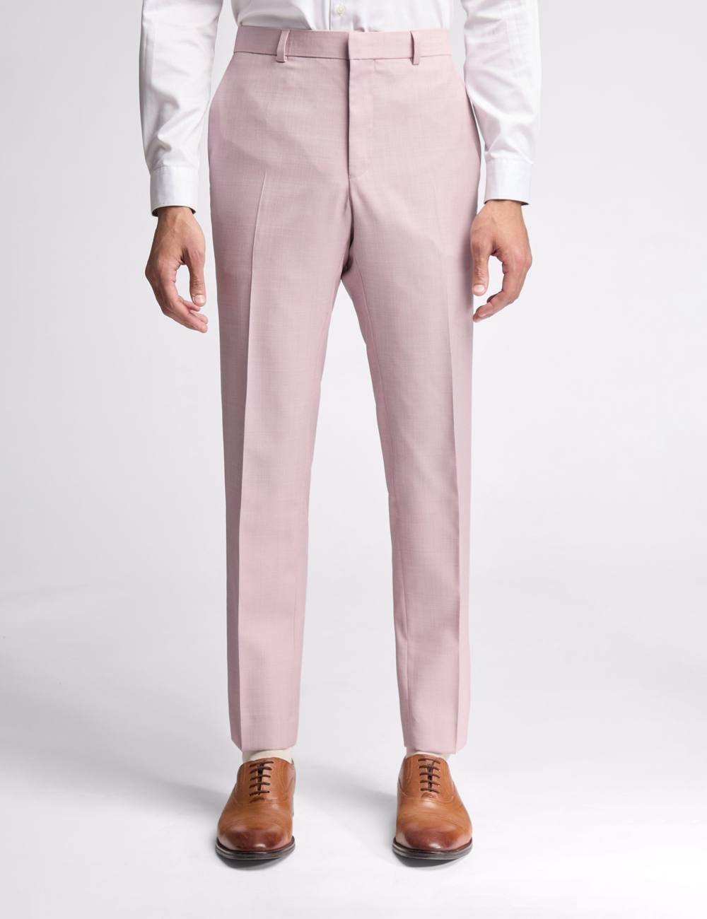 Ted Baker Ted Baker Men's Burra Slim Fit Rose Sharkskin Suit Trouser in Pink - 2