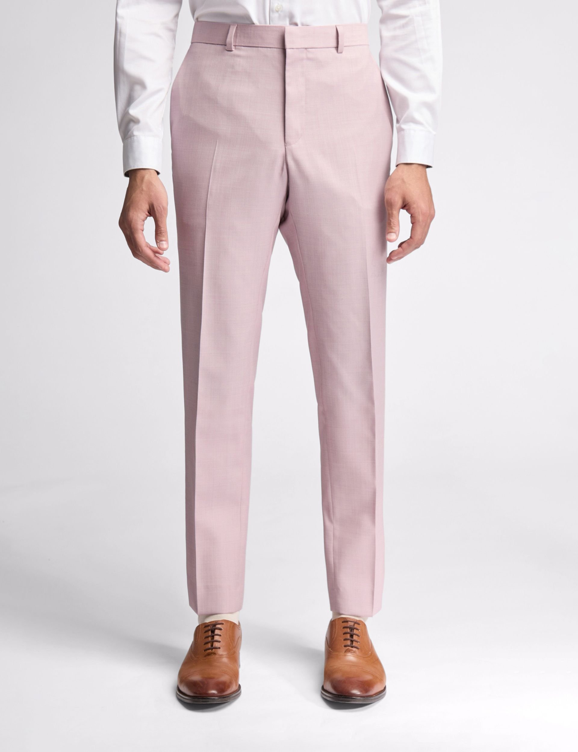 Ted Baker Ted Baker Men's Burra Slim Fit Rose Sharkskin Suit Trouser in Pink - 3