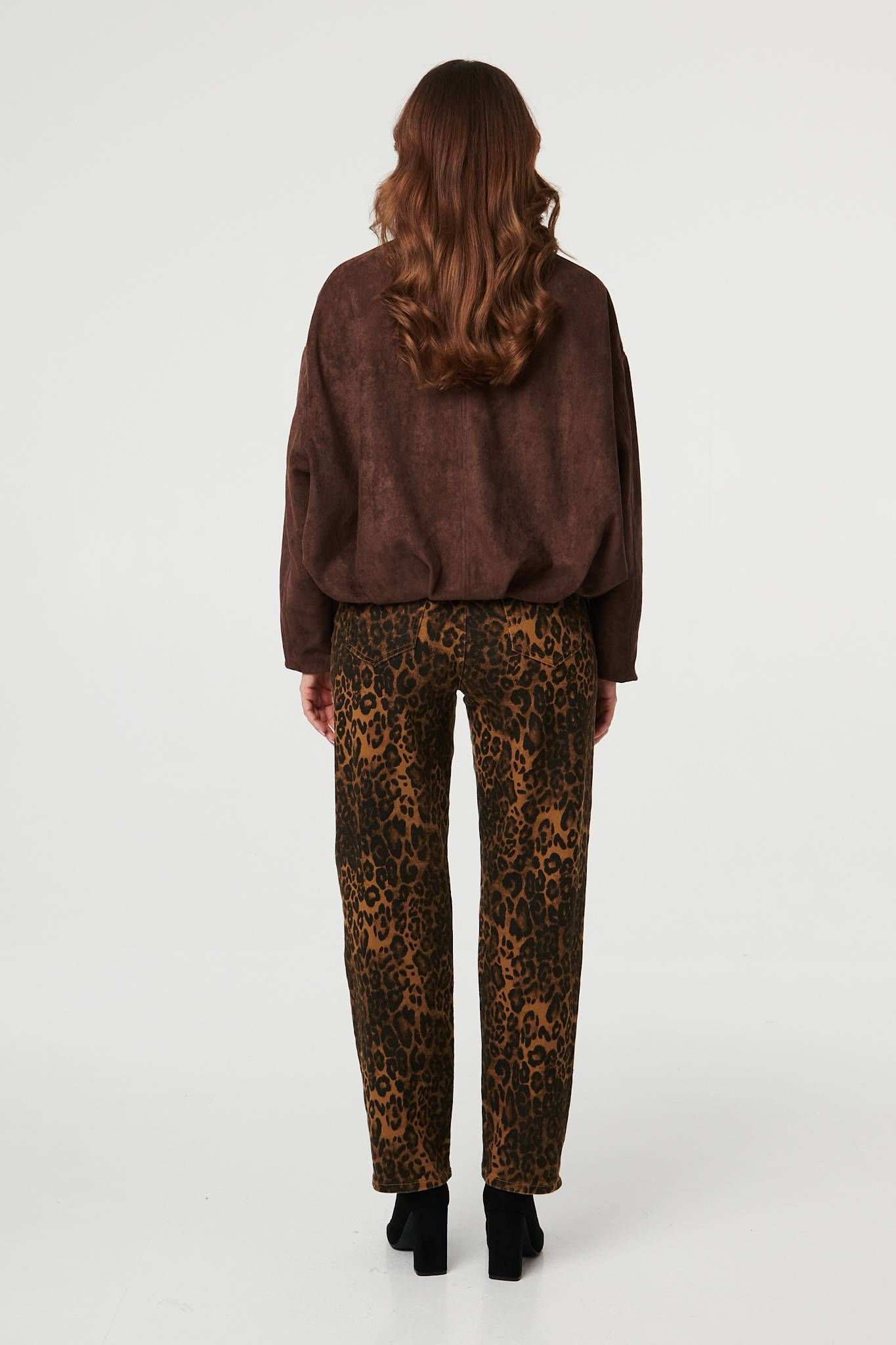 Izabel London Izabel London Women's Faux Suede Long Sleeve Cropped Jacket in Brown - 3