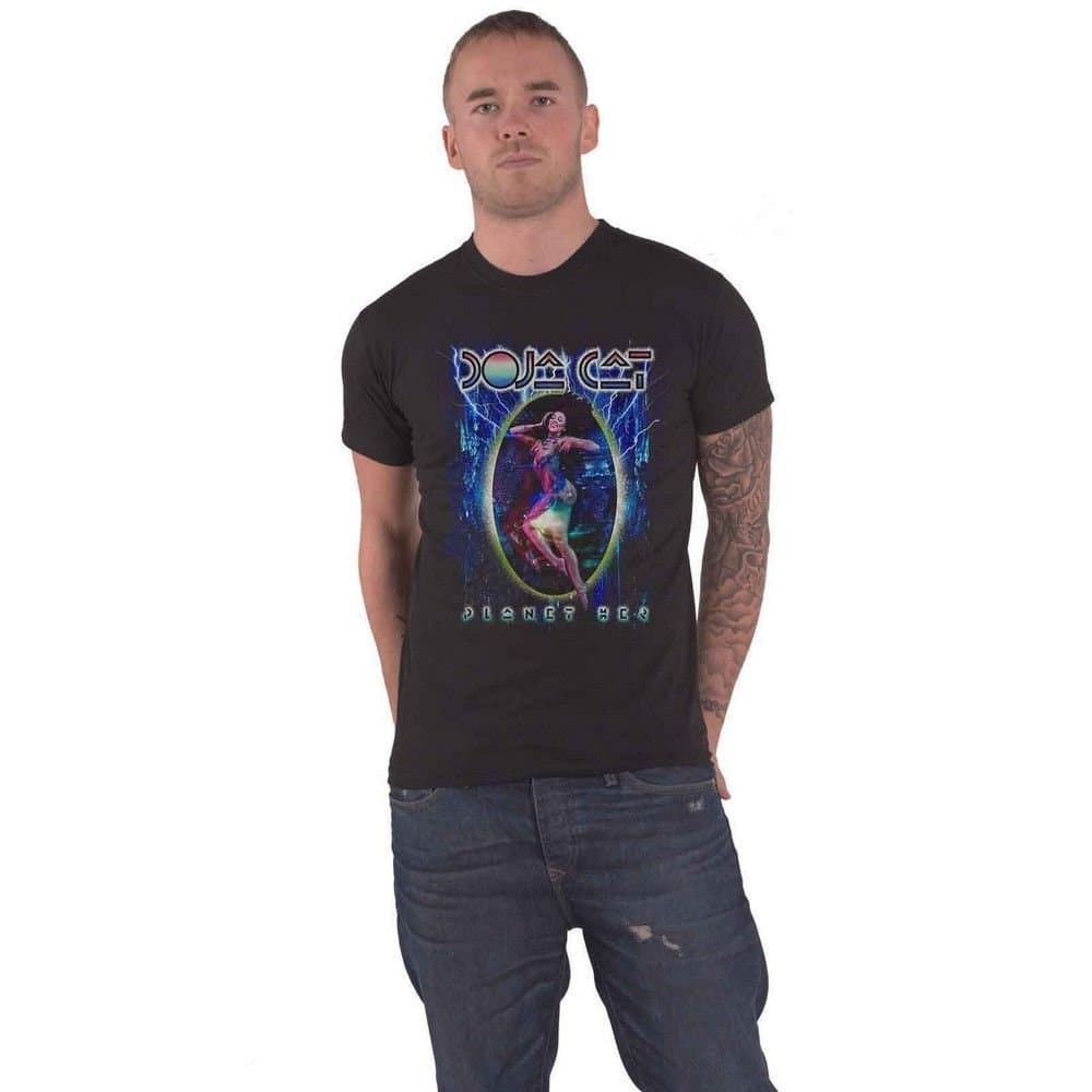 Doja Cat Doja Cat Men's Planet Her Cotton T-Shirt in Black