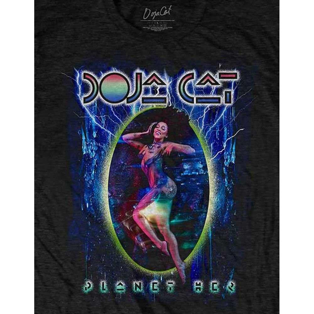 Doja Cat Doja Cat Men's Planet Her Cotton T-Shirt in Black - 3