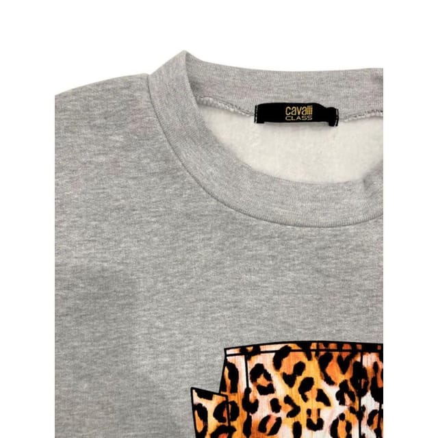 Cavalli Class Cavalli Class Women's Leopard Print Sweatshirt Ca28648 in Grey - 3