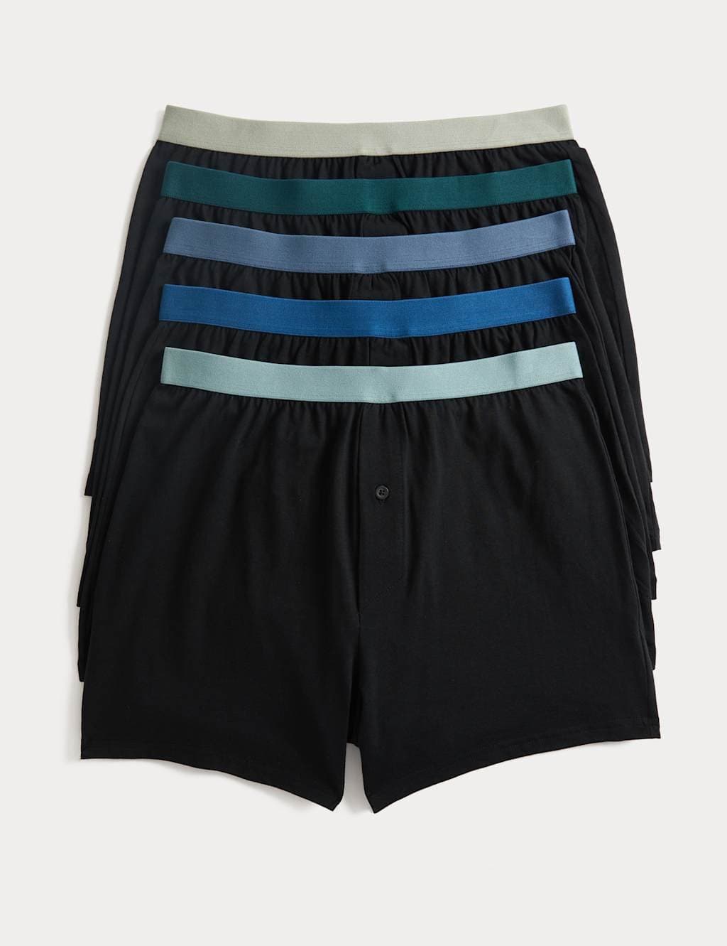 Marks & Spencer M&S 5 Pack Cotton Stretch Boxers Black Mix
