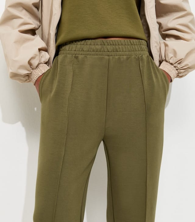 New Look Women's Premium Light Khaki Jersey Wide Leg Joggers New Look - 2