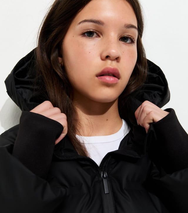 New Look Girls' Black Crop Padded Puffer Jacket New Look - 2