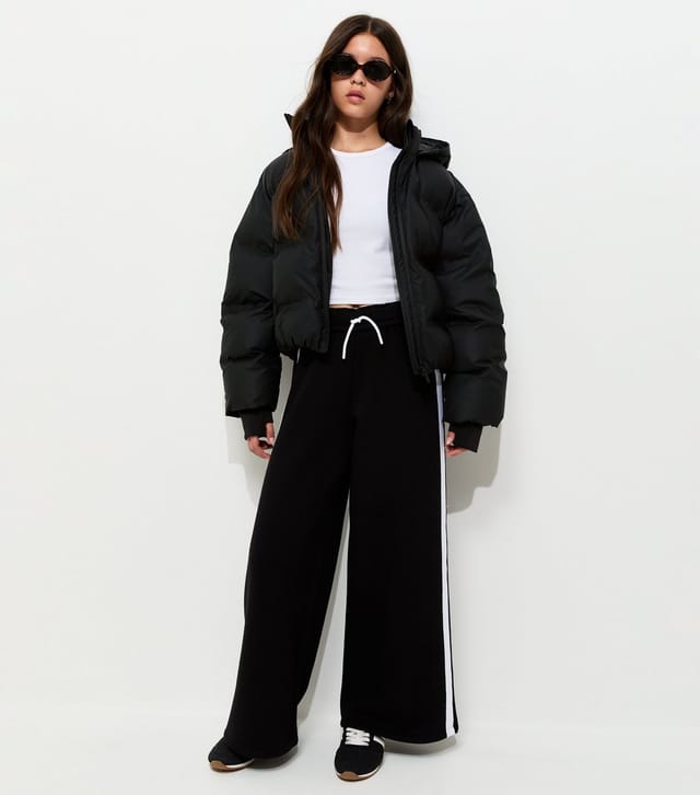 New Look Girls' Black Crop Padded Puffer Jacket New Look - 3