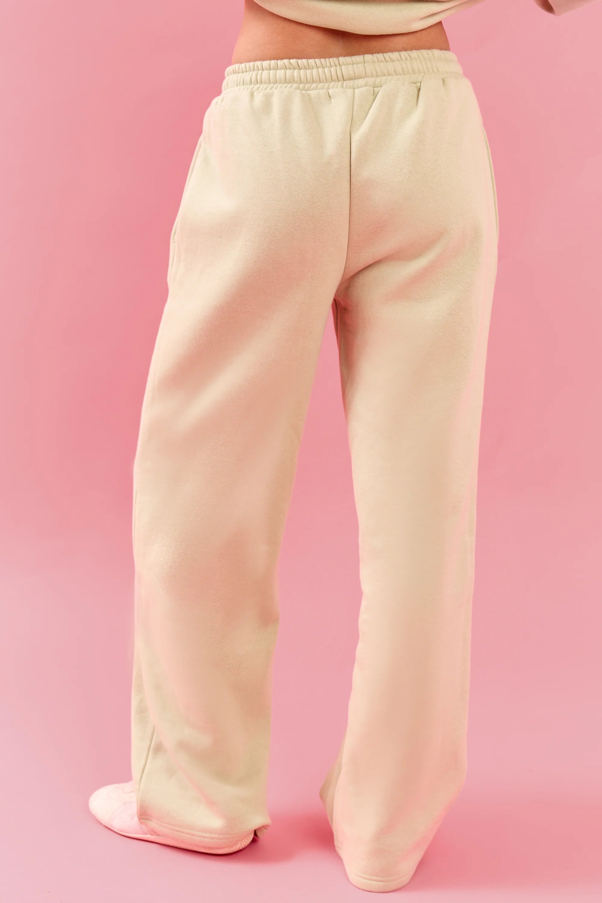 Kaiia Kaiia Oval Embossed Wide Leg Joggers Pistachio Cream - 4