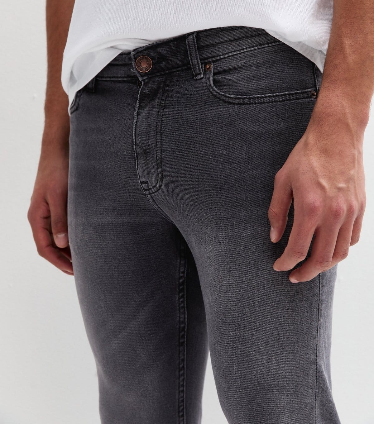 New Look Men's Black Washed Skinny Jeans New Look - 4