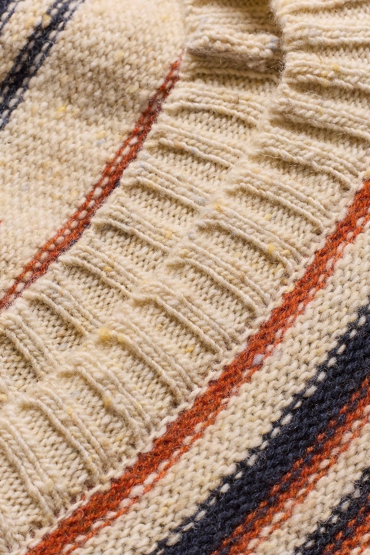 Celtic & Co Celtic & Co Women's Donegal Broken Stripe Sweater in Light Beige - 4