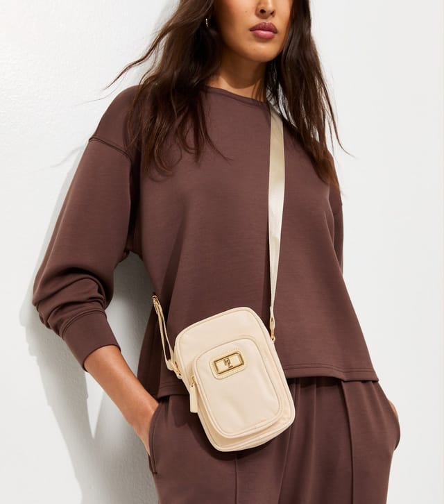 New Look Cream Logo Charm Phone Bag New Look - 2