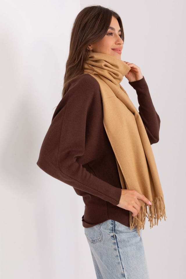 Love Lace Love Lace Women's Warm Long Winter Scarf with Decorative Tassels & Soft Cozy Feel in Camel - 2
