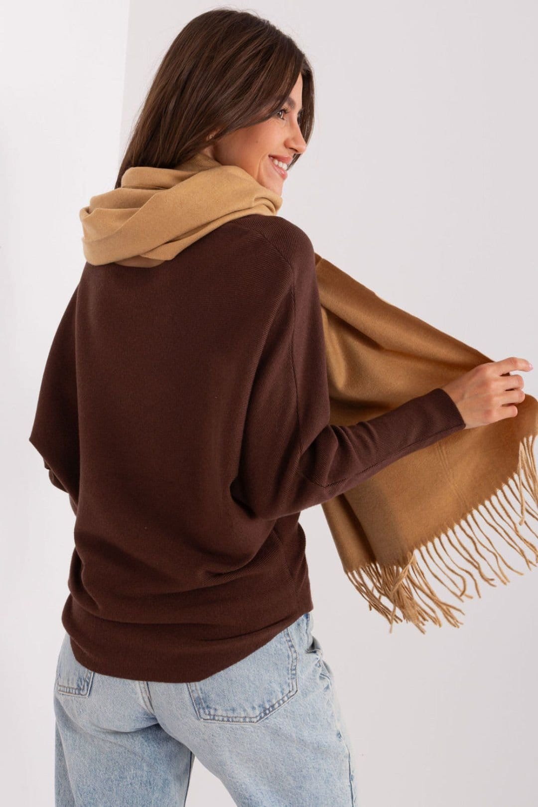 Love Lace Love Lace Women's Warm Long Winter Scarf with Decorative Tassels & Soft Cozy Feel in Camel - 4