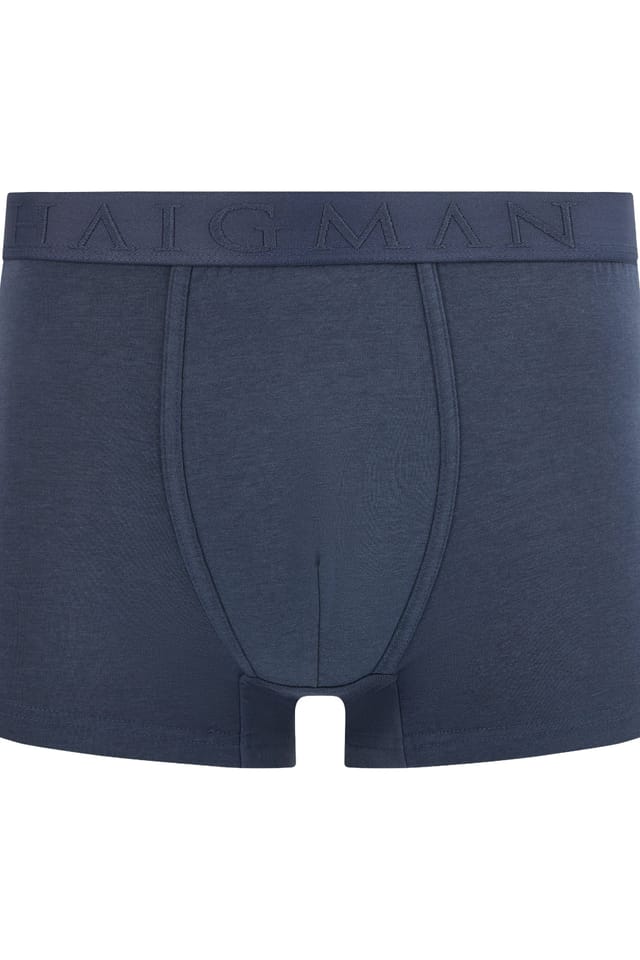 Haigman Haigman Men's Men's 4 Pack Bamboo Cotton Soft Stretch Boxer Trunks in Blue - 2