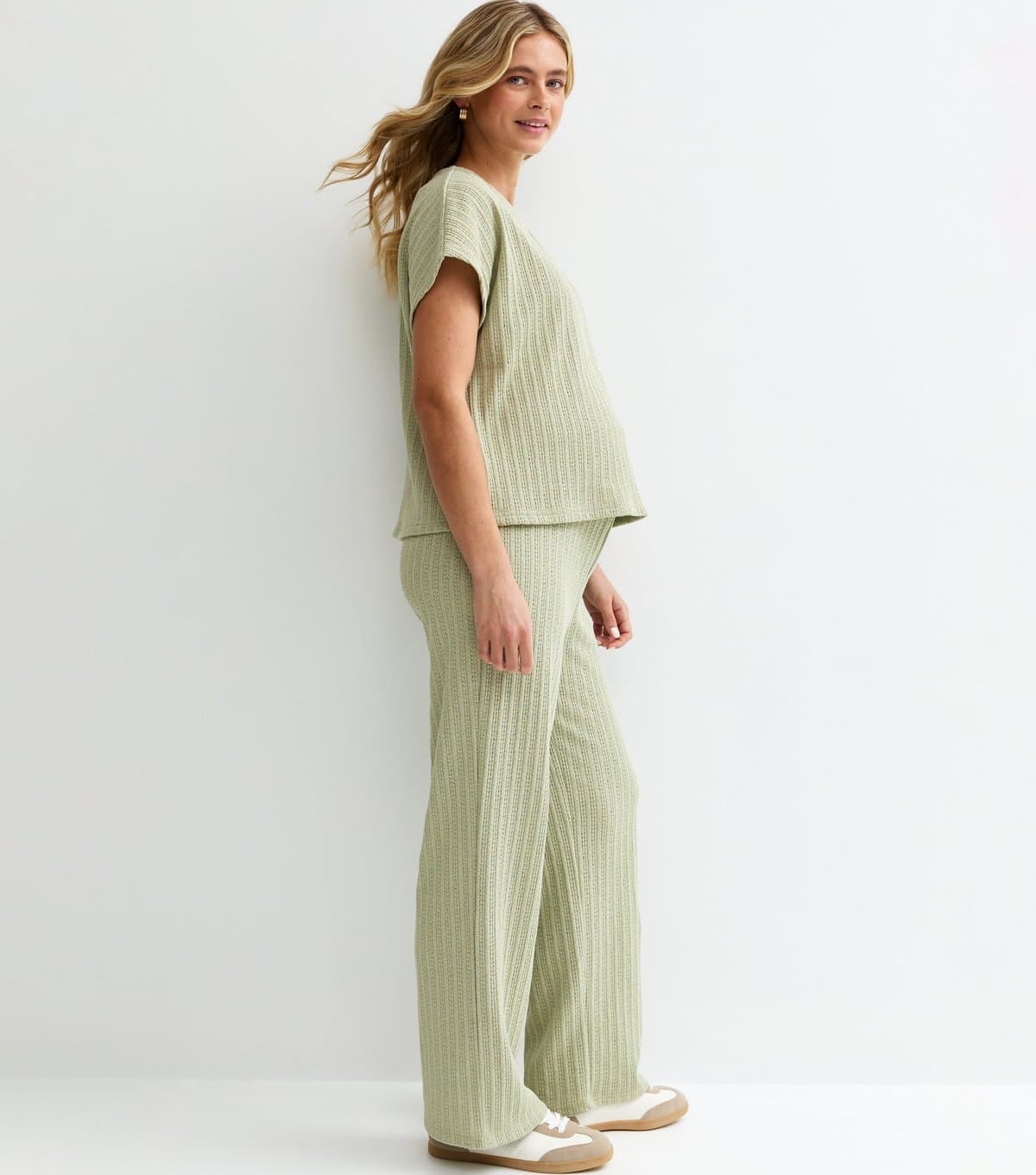 New Look Women's Maternity Light Green Pointelle Trouser New Look