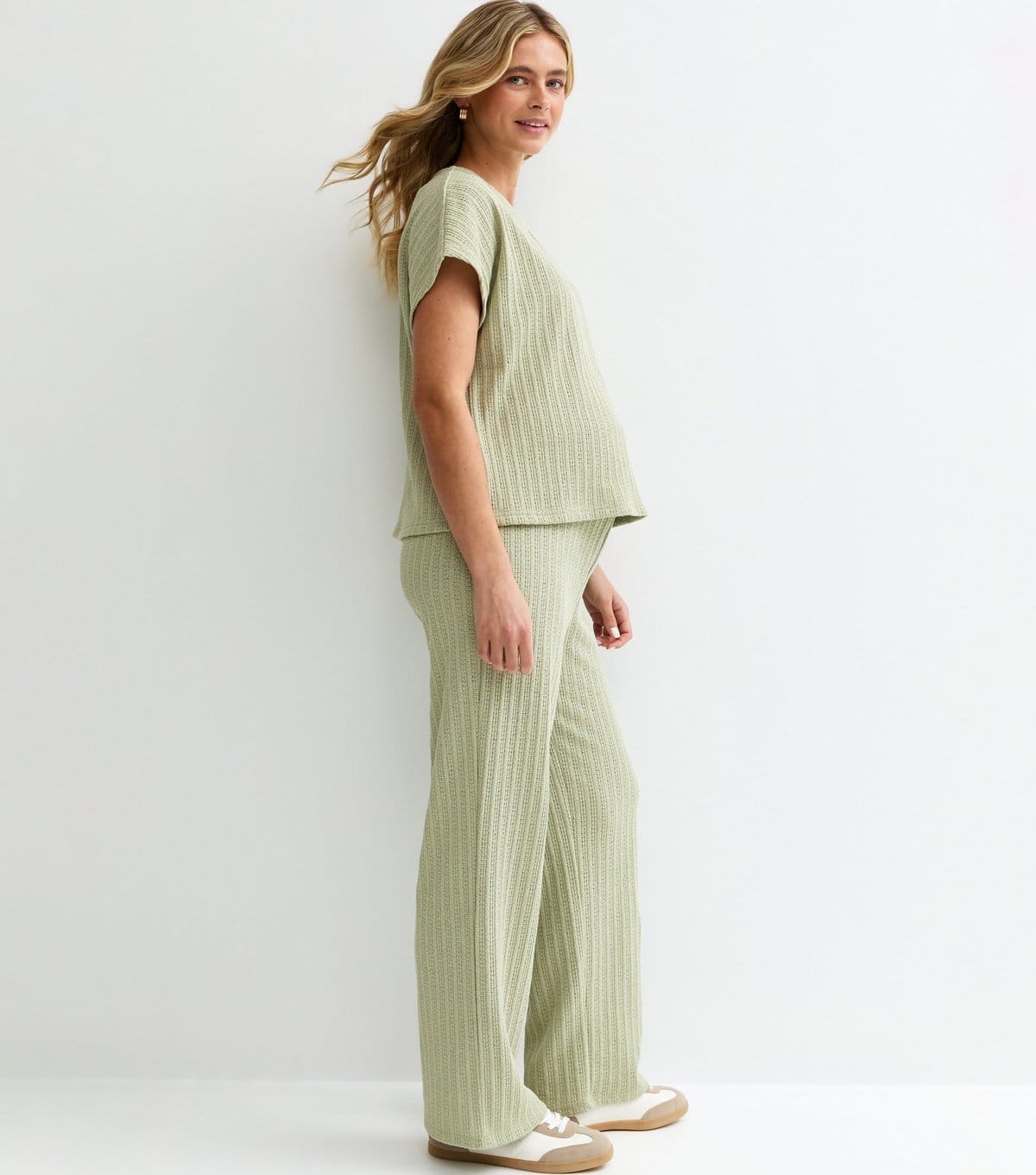 New Look Women's Maternity Light Green Pointelle Trouser New Look - 1