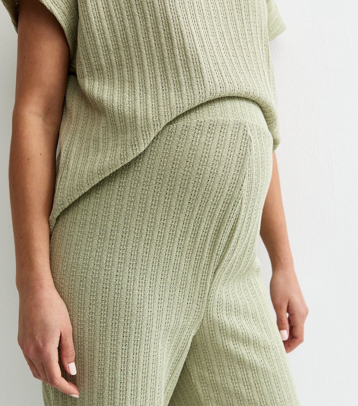 New Look Women's Maternity Light Green Pointelle Trouser New Look - 2