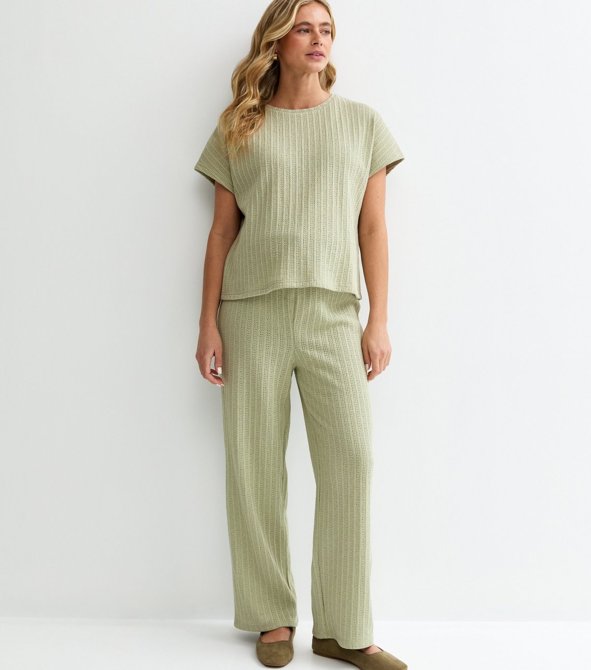 New Look Women's Maternity Light Green Pointelle Trouser New Look - 3