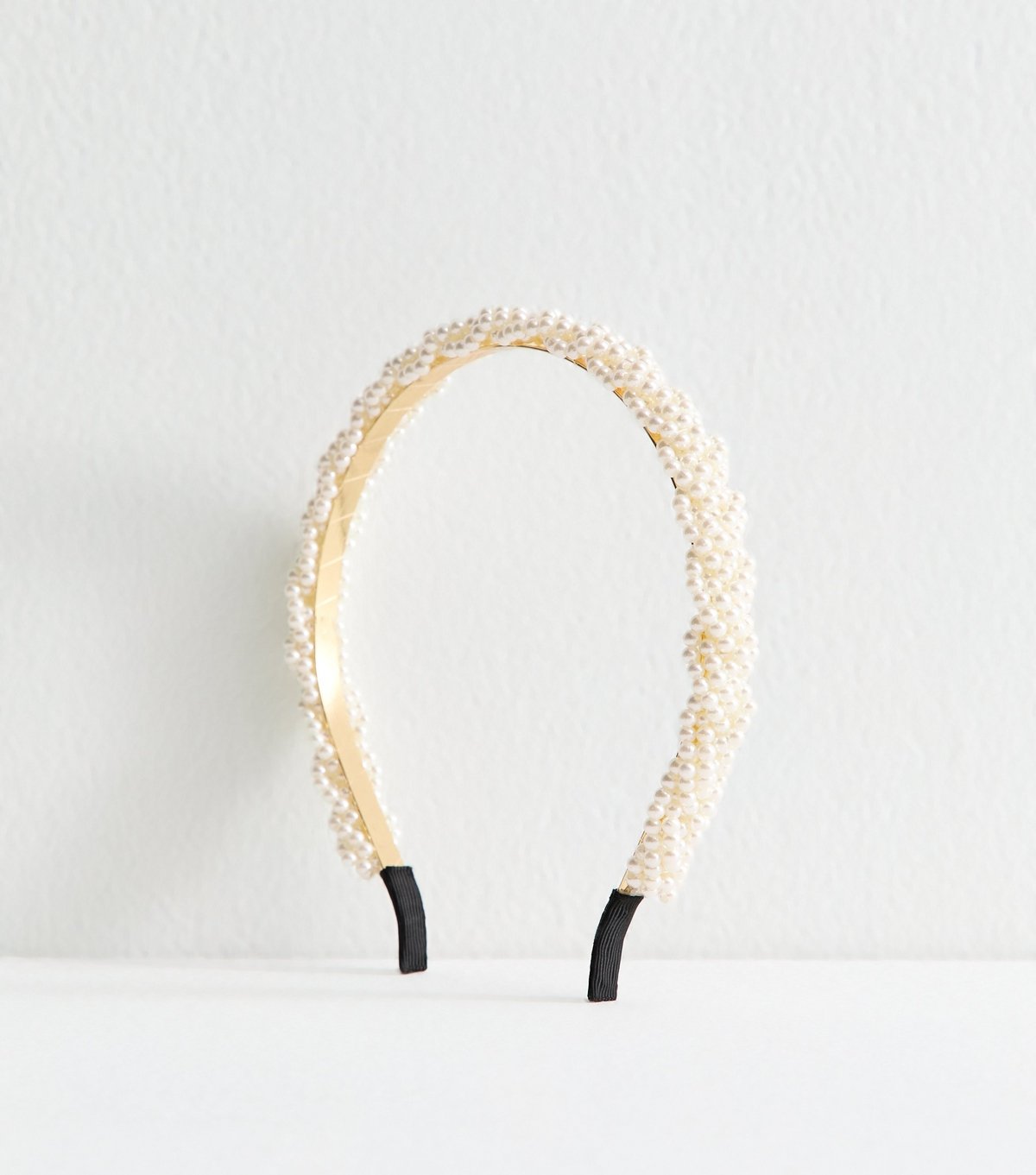 New Look Cream Plaited Faux Pearl Headband New Look - 2