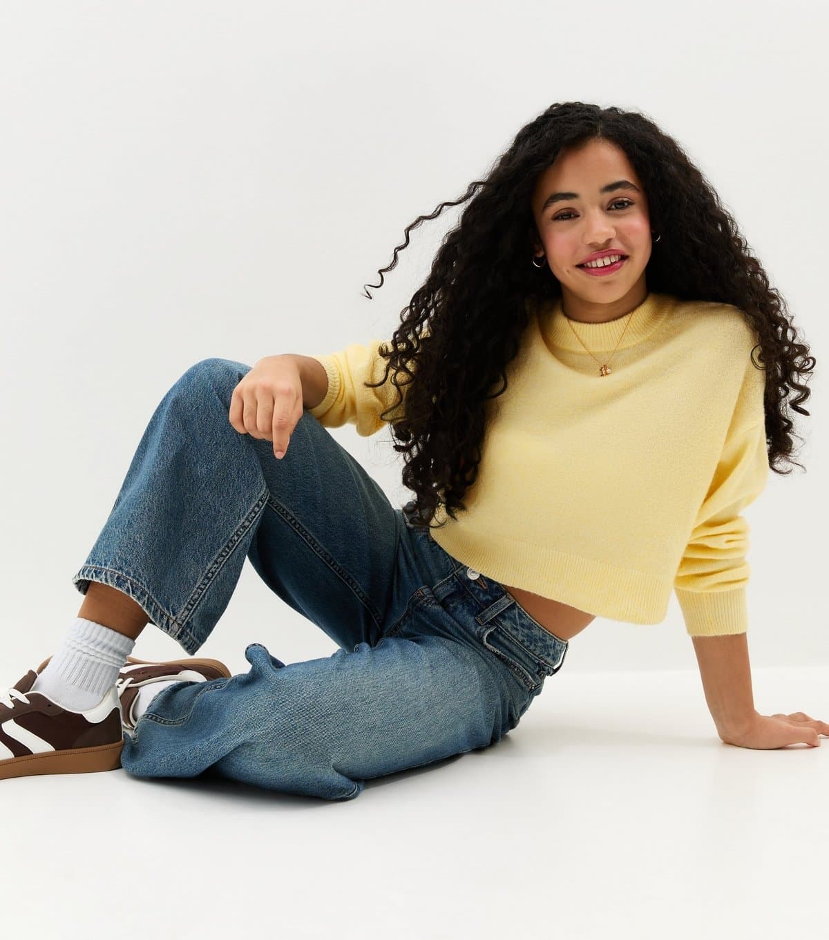 New Look Girls' Light Yellow Crew Neck Jumper New Look