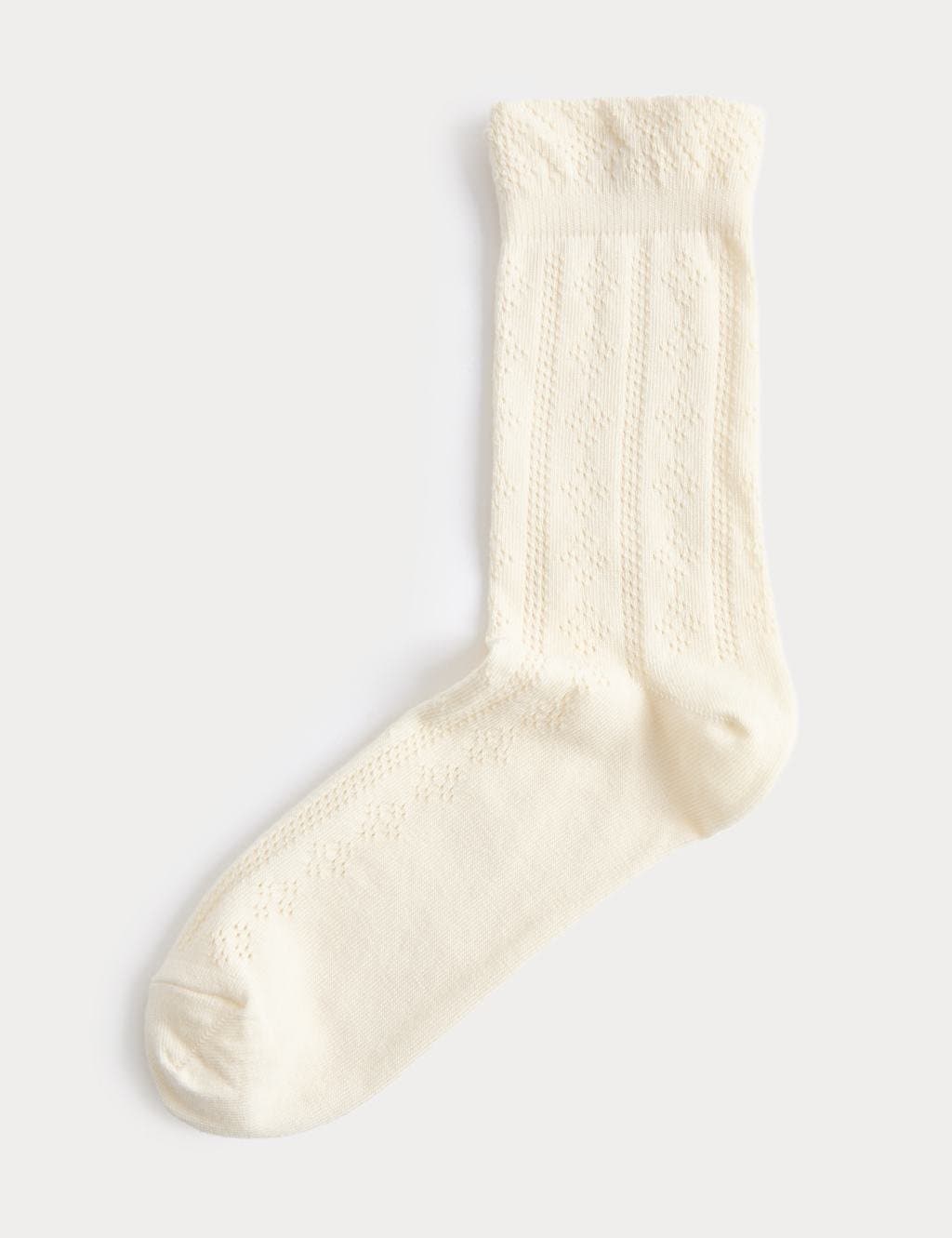 Marks & Spencer M&S Ivory Cotton Rich Pelerine Crew Socks