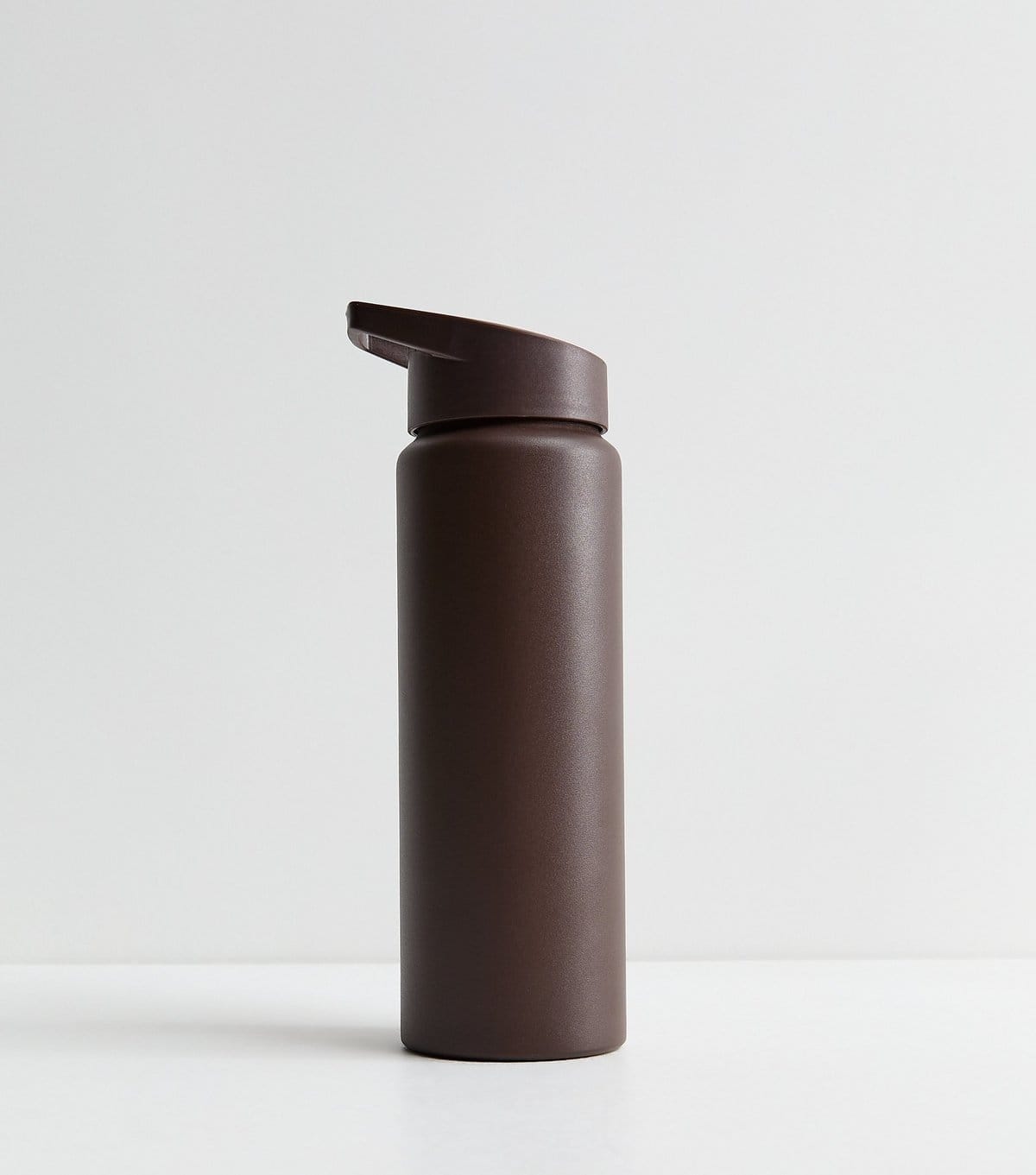 New Look Brown Pop Lid Straw Metal Water Bottle New Look - 1
