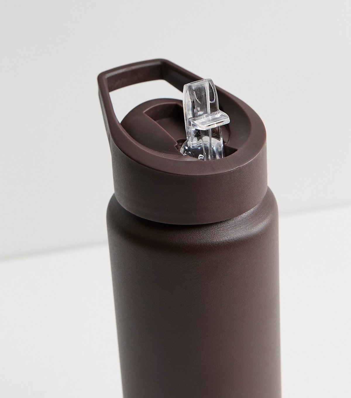 New Look Brown Pop Lid Straw Metal Water Bottle New Look - 2