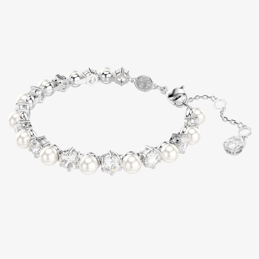 Swarovski Swarovski Women's Matrix Tennis White Pearl Bracelet 5689625 in Silver
