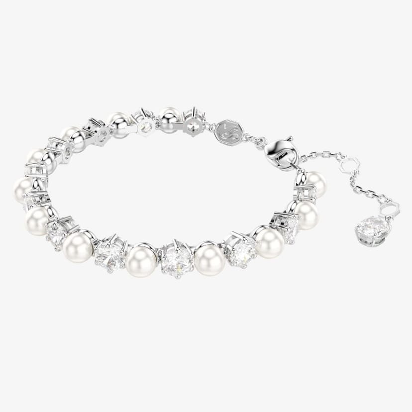 Swarovski Swarovski Women's Matrix Tennis White Pearl Bracelet 5689625 in Silver - 1