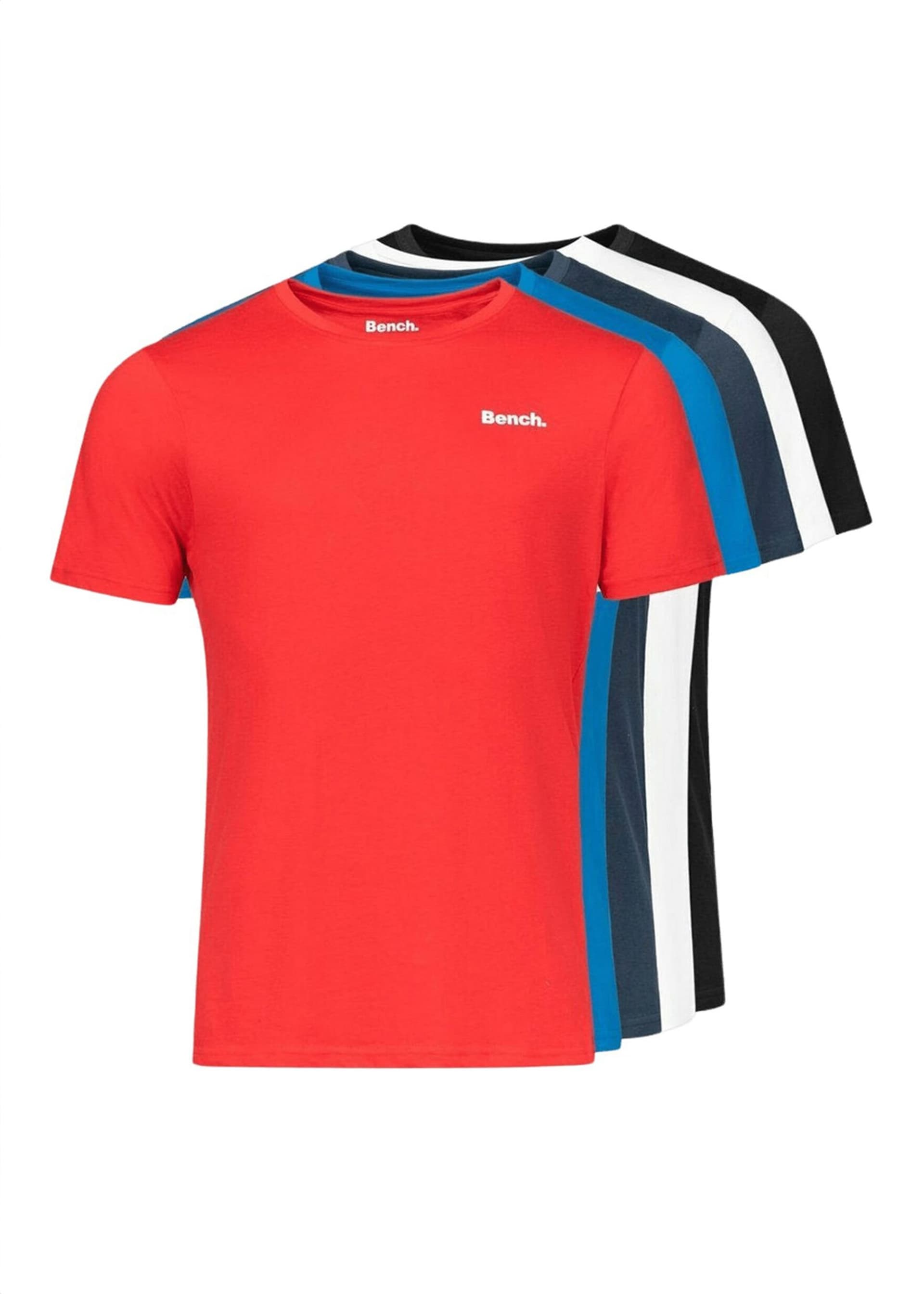 Bench Bench Men's 5 Pack Cotton 'Noah' T-Shirts in Red