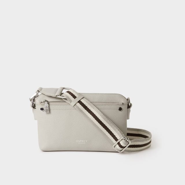 OSPREY LONDON OSPREY LONDON Women's The Stella Leather Crossbody Bag in Taupe - 2