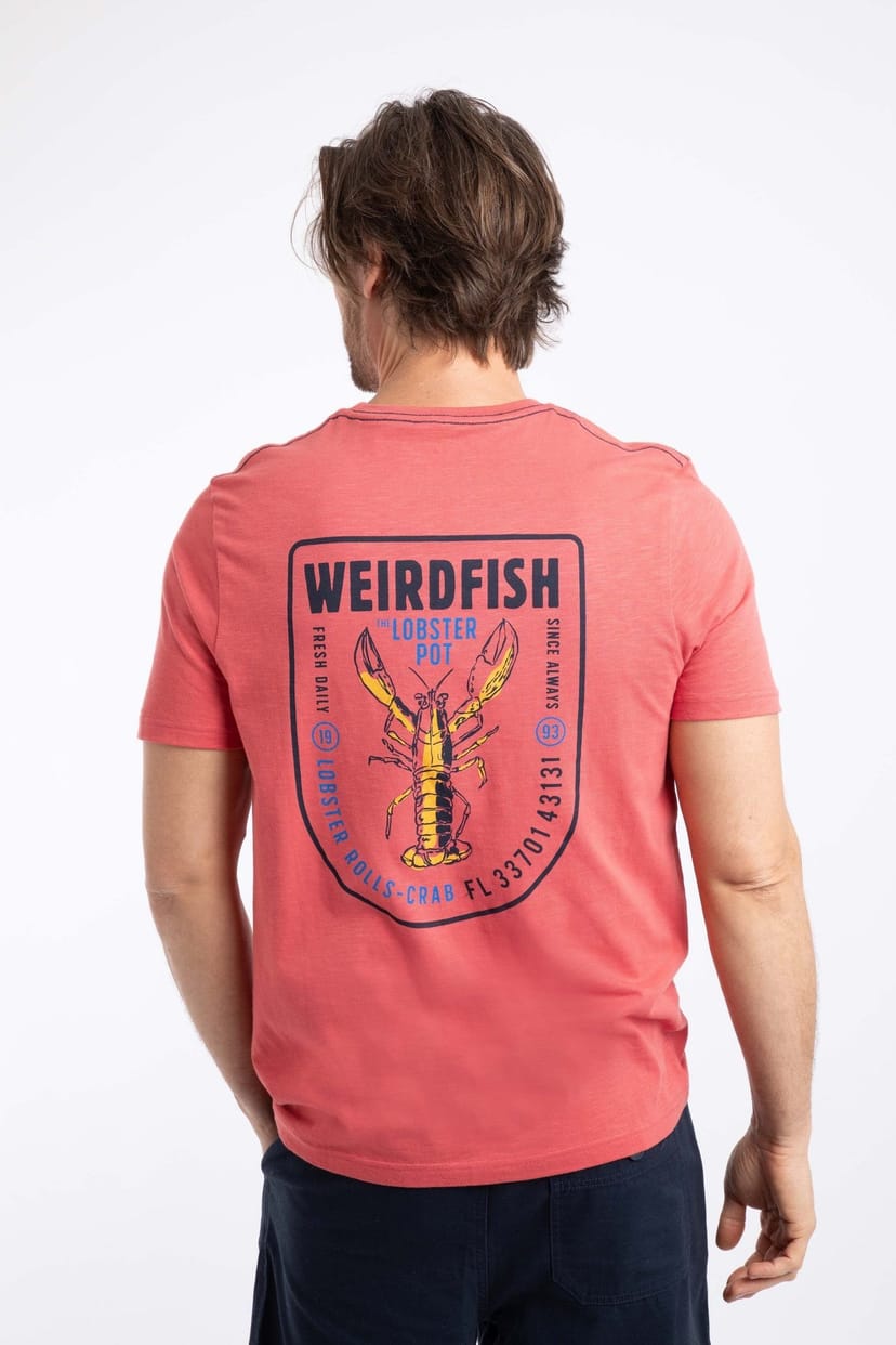 Weird Fish Weird Fish Men's Lobster Pot Graphic T-Shirt in Light Red - 1