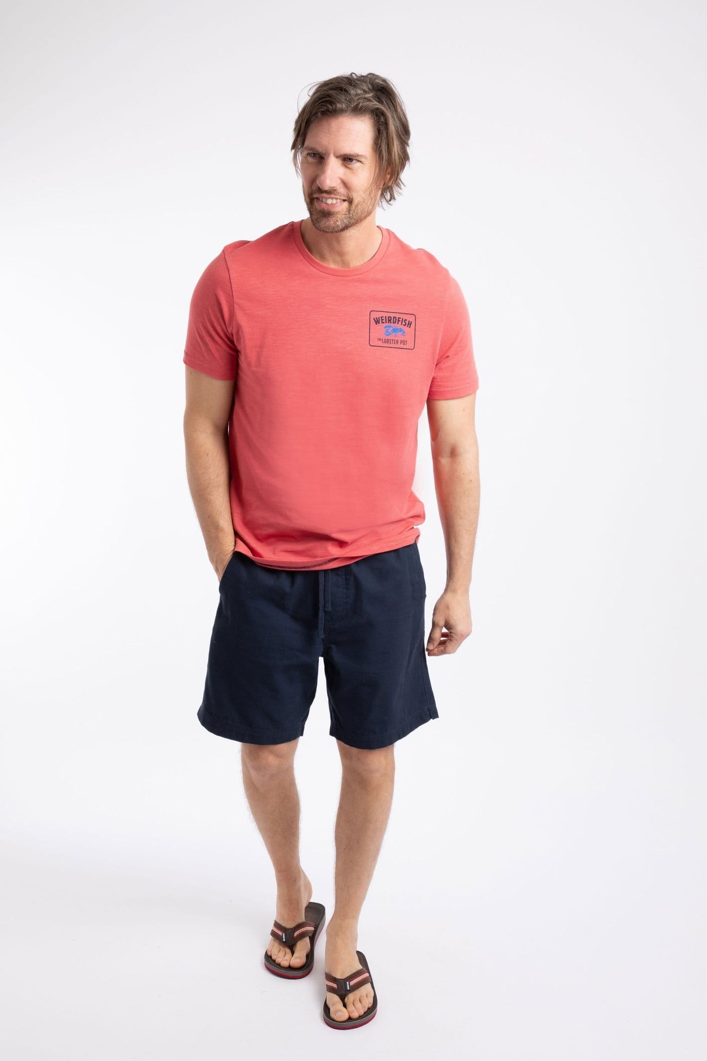 Weird Fish Weird Fish Men's Lobster Pot Graphic T-Shirt in Light Red - 4