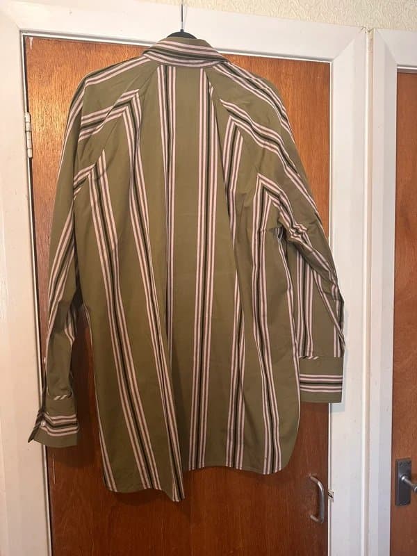 Next Next Olive & Pink Stripe Shirt