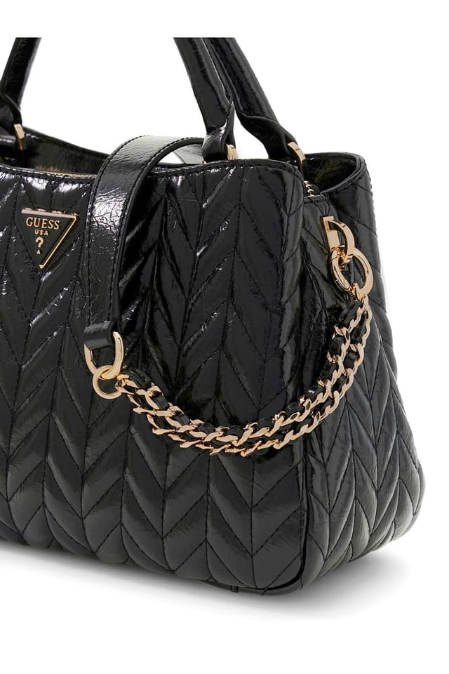Guess Guess Women's Cheryl Quilt Triple Comp Satchelblack in Black - 2