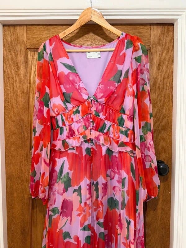 ASOS Design ASOS - floral print midi dress - size 10
