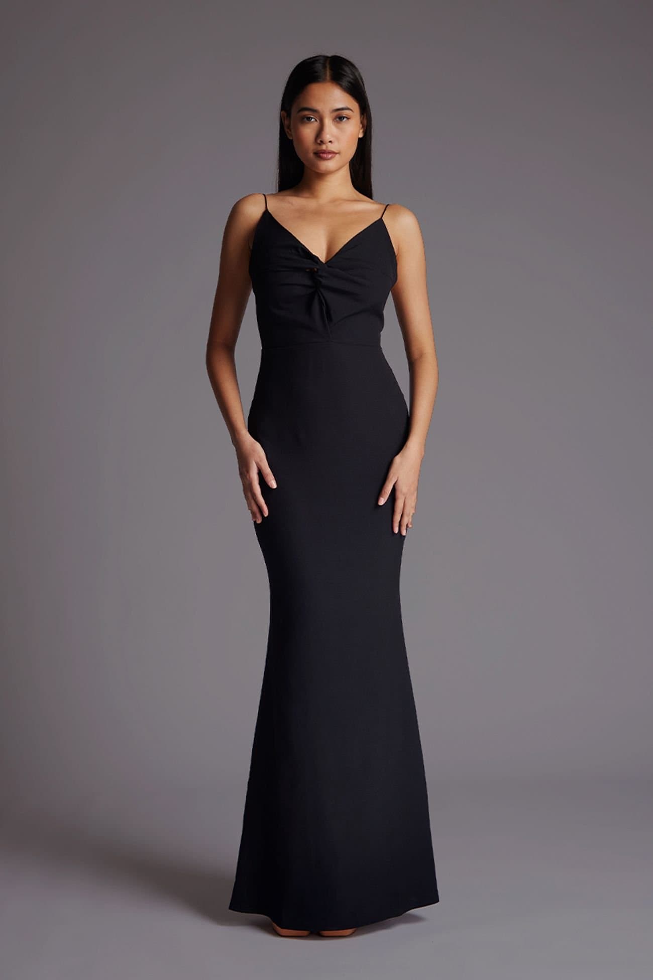 Vesper Vesper Women's Fishtail Strappy Maxi Dress in Black