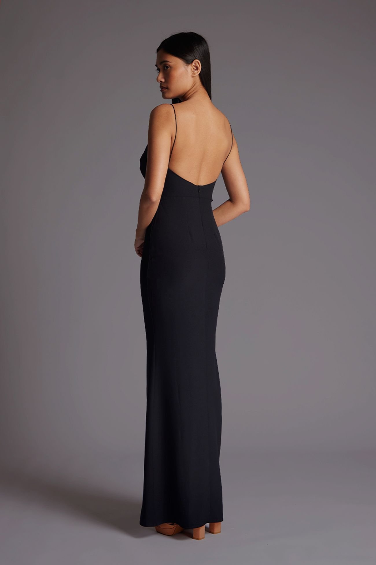 Vesper Vesper Women's Fishtail Strappy Maxi Dress in Black - 3