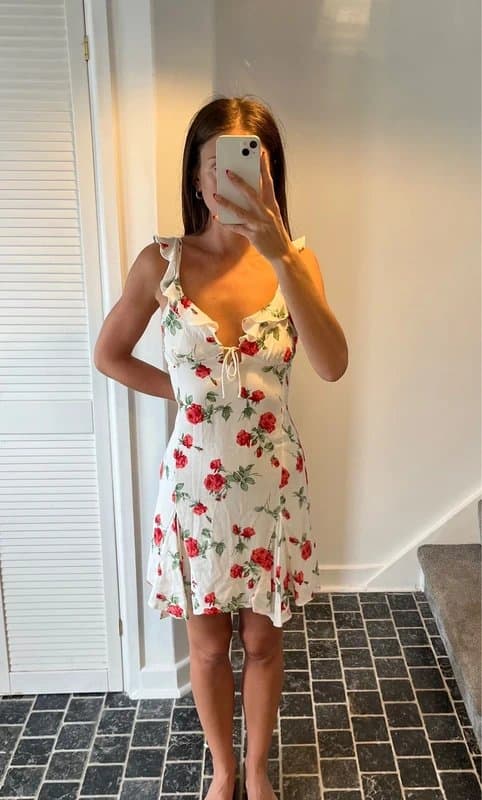 Bershka Bershka Rose Print Mini Dress - Size m - Brand New with Tags