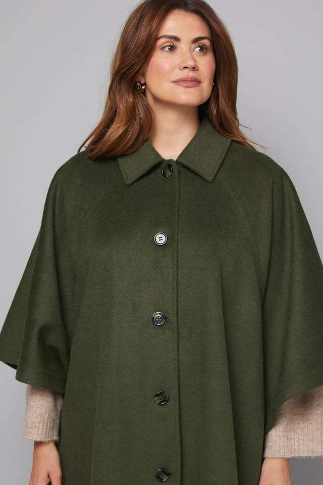 Wallis Wallis Women's Cape Car Coat in Green - 2