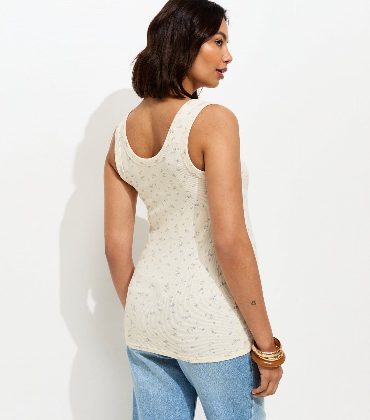 New Look Women's Maternity White Floral Print Scoop Neck Vest New Look - 4